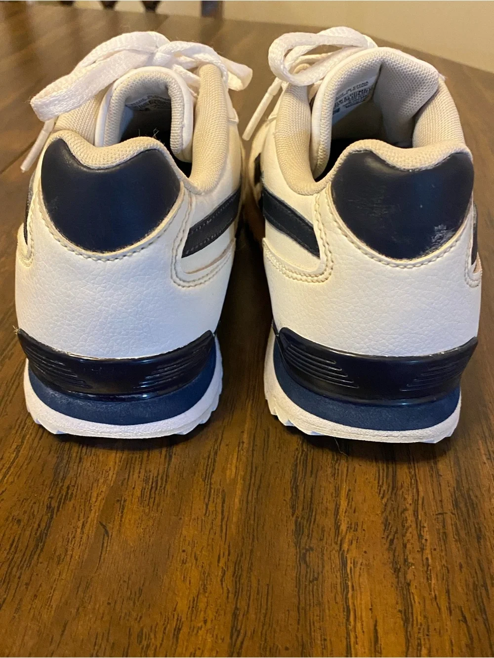 Reebok Women’s Ortholite White Athletic Sneakers with Navy Accents